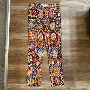 Gretchen Scott Designs Black and Orange Trousers with Bold Pattern
